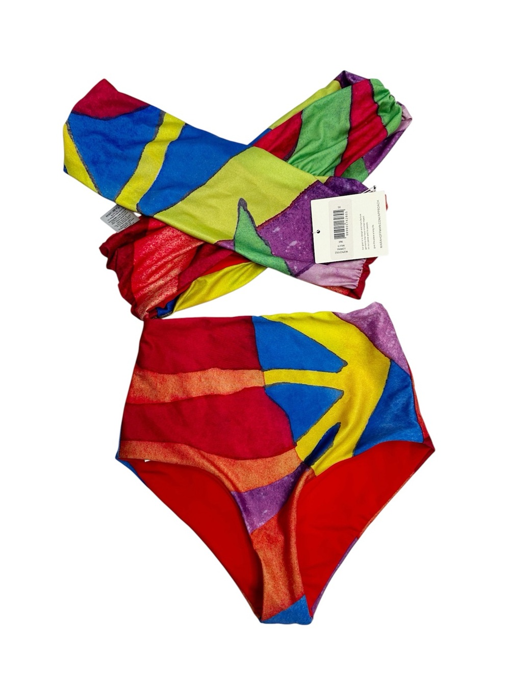 NEW Mara Hoffman Lorina Off-The-Shoulder Bikini Womens XS Colorful Summer Swim - Picture 3 of 8